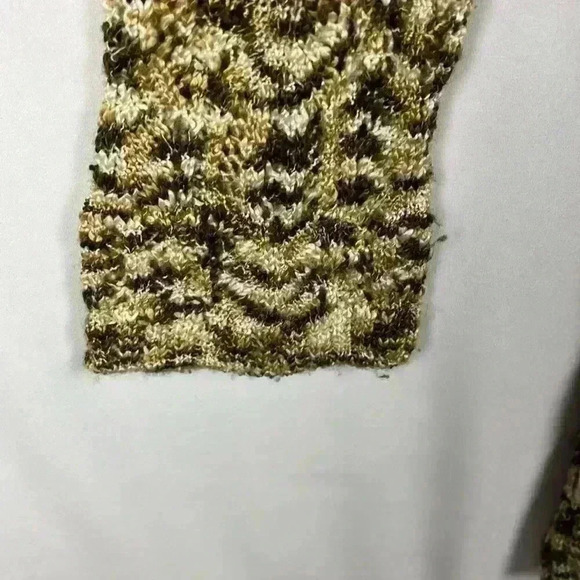 JH Collectibles Open Cardigan Long Loose Knit Brown & White Weave Belt Size S - Picture 4 of 10